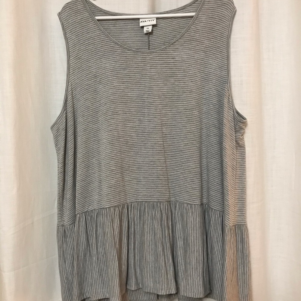Ava & Viv 2x Peplum Striped Tank